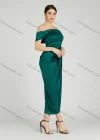 Wholesale Women's Elegant Off Shoulder Cap Sleeve Ruched Wrap Hem Evening Dress 805# - Liuhuamall