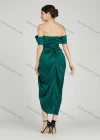 Wholesale Women's Elegant Off Shoulder Cap Sleeve Ruched Wrap Hem Evening Dress 805# - Liuhuamall