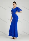 Wholesale Women's Elegant Layered Sleeve Pearl Decor Sequin Applique Mermaid Evening Dress 5025# - Liuhuamall