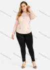 Wholesale Women's Casual Round Neck Long Sleeve Rib-Knit Top - Liuhuamall