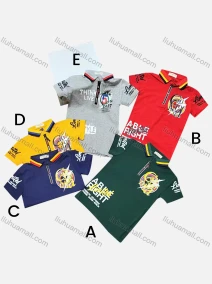 Wholesale Boys Casual Short Sleeve Letter Graphic Zipper Front Polo Shirts, LIUHUA CLOTHING WHOLESALE