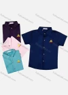 Wholesale Boy's Casual Plain Label Short Sleeve Shirt - Liuhuamall