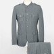 Men's Plain Button Down Multiple Pockets Chinese Tunic Suit & Pants 2-Piece Sets BA220307# Dark Gray Clothing Wholesale Market -LIUHUA