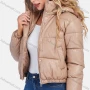 Wholesale Women's Casual Zipper Plain Hooded Crop Leather Jacket preview