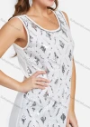 Wholesale Women's Scoop Neck Argyle Sequin Sleeveless Mesh Hem Short Tank Dress - Liuhuamall