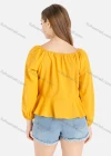 Wholesale Women's Casual Ruched Ruffle Trim Button Down Blouse - Liuhuamall