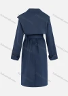 Wholesale Women's Casual Plain Lapel Double Breasted Long Sleeve Long Trench Coat With Belt - Liuhuamall