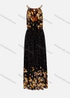 Wholesale Women's Spring Spaghetti Strap Polka Dot Floral Print Long Dress - Liuhuamall