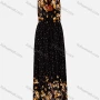 Wholesale Women's Spring Spaghetti Strap Polka Dot Floral Print Long Dress preview