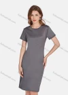 Wholesale Women's Casual Plain Crew Neck Short Sleeve High Waist Tee Dress - Liuhuamall