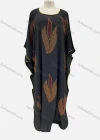 Wholesale Women's Islamic Muslim Round Neck Bat Sleeve Rhinestone Maxi Kaftan Dress - Liuhuamall