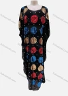 Wholesale Women's Muslim Islamic Round Neck Multi-color Sequin Beaded Maxi Kaftan Dress - Liuhuamall