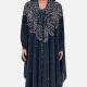 Women's Vintage Muslim Islamic Rhinestone Beaded Maxi Dress With Kaftan Cloak 47# Clothing Wholesale Market -LIUHUA