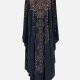 Women's Vintage Muslim Islamic Rhinestone Beaded Maxi Kaftan Cloak Dress 53# Clothing Wholesale Market -LIUHUA