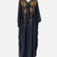 Women's Vintage Muslim Islamic Rhinestone Beaded Maxi Kaftan Cloak Dress 54# Clothing Wholesale Market -LIUHUA