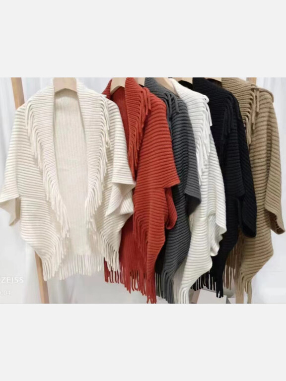 Women's Casual Fashion Plain Ribbed Scalf Hem Cape, LIUHUA Clothing Online Wholesale Market, All Categories