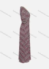 Wholesale Women's Vintage V Neck Long Sleeve Geo Print Tassel Embroidered Midi Dress 202325# - Liuhuamall