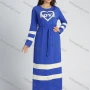 Wholesale Women's Casual Long Sleeve Round Neck Splicing Letter Print A-line Maxi Dress preview
