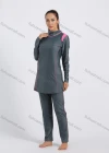 Wholesale Women's Modest Muslim Full Coverage Contrast Burkini Swimsuit With Hijab 2 Piece Set - Liuhuamall