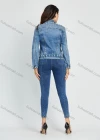 Wholesale Women's Casual Collared Long Sleeve Button Down Pearl Decor Denim Jacket - Liuhuamall