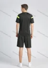 Wholesale Men's Sporty Contrast Color Striped Trim Round Neck Short Sleeve Workout T-shirt - Liuhuamall