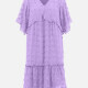 Women's Casual Butterfly Sleeve Plain V Neck Swiss Dots Lace Ruffle Trim Short Dress LS3011# 8# Clothing Wholesale Market -LIUHUA