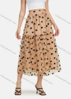 Wholesale Women's Elastic Waist Heart Print Layered Ruffle Hem Maxi Skirt - Liuhuamall
