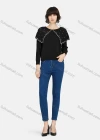 Wholesale Women's Casual Plain Rhinestone Pearl Decor Round Neck Long Sleeve Sweater - Liuhuamall