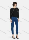 Wholesale Women's Casual Plain Rhinestone Pearl Decor Round Neck Long Sleeve Sweater - Liuhuamall