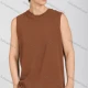 Wholesale Men's Casual Sleeveless Plain Tank Tops B001# Brown Clothing Wholesale Market Liuhua