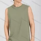 Wholesale Men's Casual Sleeveless Plain Tank Tops B001# Green Clothing Wholesale Market Liuhua