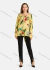 Wholesale Woman's Casual Round Neck Button Front Long Sleeve Floral Print Tunic - Liuhuamall