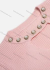 Wholesale Women's Plain Keyhole Neck Pearl & Rhinestone Decor Rib-knit Sweater - Liuhuamall