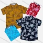 Wholesale Boy's Casual Letter & Leaf Print Short Sleeve Shirt preview