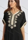 Wholesale Women's Batwing Sleeve Vintage Embroidered Maxi Kaftan - Liuhuamall