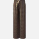 Women's High Waist Drawstring Allover Print Casual Wide Leg Pants 2-1 Clothing Wholesale Market -LIUHUA