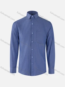 Wholesale Men's Business Checkerboard Texture Collared Button Down Patch Pocket Long Sleeve Shirts, LIUHUA CLOTHING WHOLESALE