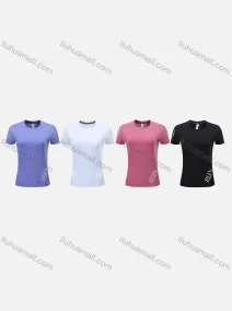 Wholesale Women's Casual & Athletic Workout Round Neck Short Sleeve Tee WT2307#, LIUHUA CLOTHING WHOLESALE