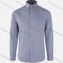 Wholesale Men's Business Plain Plaid Texture Collared Button Down Patch Pocket Long Sleeve Shirts preview