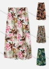 Wholesale Women's Casual Allover Leaf Floral Print Elastic Waist A-line Midi Skirts - Liuhuamall