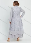 Wholesale Women's Long Sleeve Ruffle Hem Side Drawstring Pearl Decor Guipure Lace Maxi Dress - Liuhuamall