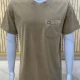 Wholesale Men's Casual Crew Neck Short Sleeve Distressed Plain T-shirts Khaki Clothing Wholesale Market Liuhua