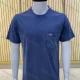 Wholesale Men's Casual Crew Neck Short Sleeve Distressed Plain T-shirts Blue Clothing Wholesale Market Liuhua