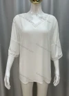 Wholesale Women's V Neck Half Sleeve Guipure Lace Plain Casual Top - Liuhuamall