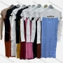 Wholesale Women's Sexy Bodycon Mock Neck Colorblock Cutout Button Decro Club Dress preview