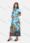 Wholesale Women's Plus Size Crew Neck Short Sleeve Floral Print Casual Maxi Dress - Liuhuamall