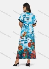 Wholesale Women's Plus Size Crew Neck Short Sleeve Floral Print Casual Maxi Dress - Liuhuamall