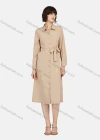 Wholesale Women's Business Casual Long Sleeve Button Down Plain Shirt Dress With Belt - Liuhuamall