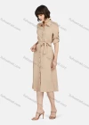 Wholesale Women's Business Casual Long Sleeve Button Down Plain Shirt Dress With Belt - Liuhuamall