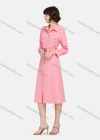 Wholesale Women's Business Casual Long Sleeve Knee Length Plain Shirt Dress With Belt - Liuhuamall